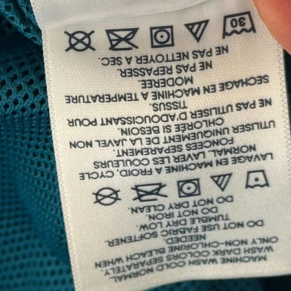 Lands End Kids Rain Jacket Waterproof Hooded XL 14 16 Teal Lightweight Coat - Picture 11 of 16